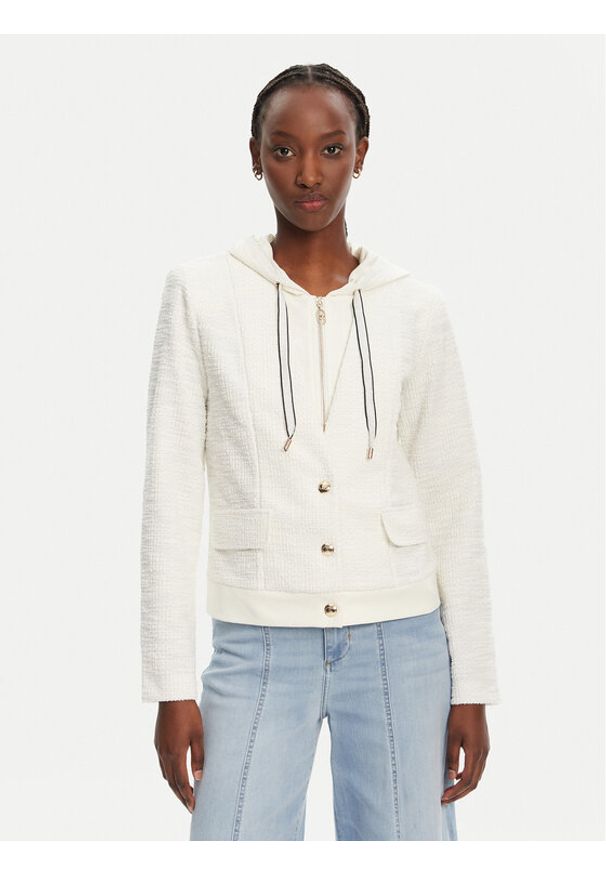 Liu Jo Sport Marynarka TA5120 J4894 Biały Regular Fit. Kolor: biały. Materiał: bawełna. Styl: sportowy