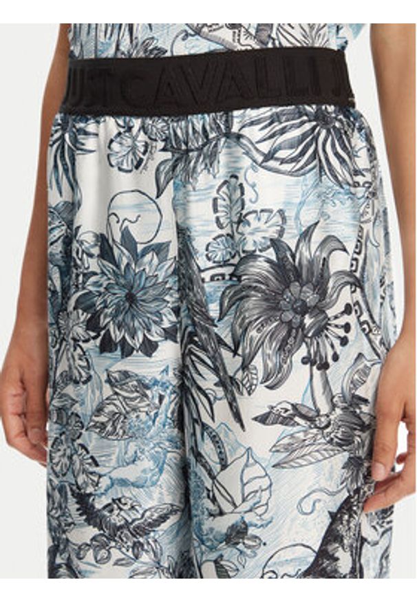 Just Cavalli Spodnie materiałowe 78PAA120 Niebieski Loose Fit. Kolor: niebieski. Materiał: wiskoza