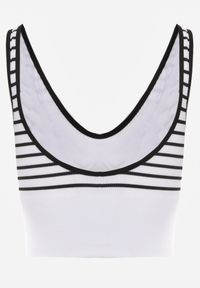 Renee - Czarno-Biały Tank Top z Prążkowanego Materiału w Print w Paski Sesarila. Okazja: na co dzień. Kolor: czarny. Materiał: materiał, prążkowany. Wzór: nadruk, paski. Styl: elegancki, klasyczny, casual #5