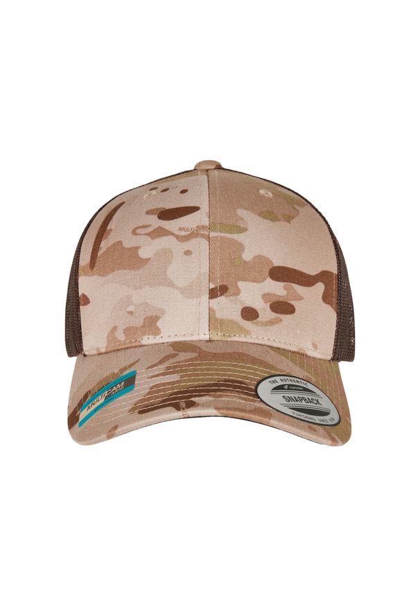 FLEXFIT - Czapka Flexfit retro multicam. Kolor: wielokolorowy, beżowy, brązowy. Styl: retro