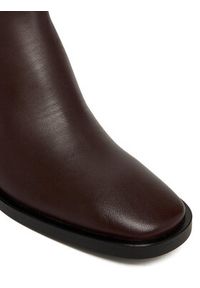 Calvin Klein Botki Block Heel Zip Boot Lth HW0HW02593 Bordowy. Kolor: czerwony. Materiał: skóra #3