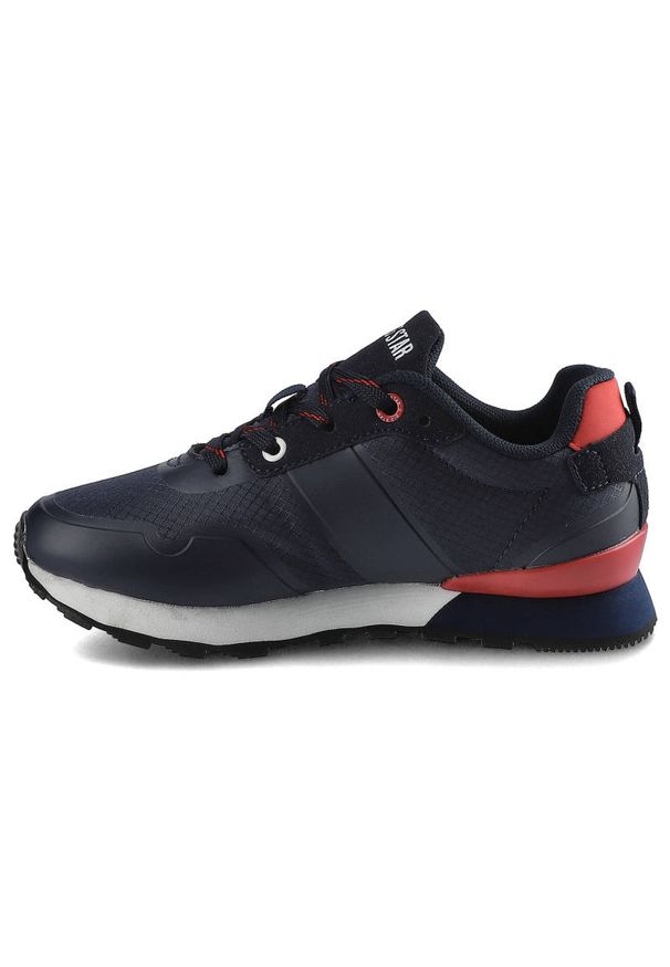 Big-Star - Granatowe Sneakersy Big Star Dziecięce Skórzane. Okazja: na spacer, na co dzień, na uczelnię. Kolor: niebieski. Materiał: skóra, skóra ekologiczna, materiał. Szerokość cholewki: normalna. Sport: turystyka piesza