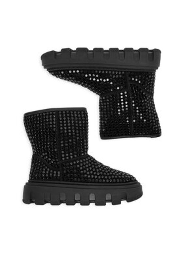 Eva Minge Śniegowce EO-NIKI-LT1748-1 Czarny. Kolor: czarny. Materiał: skóra, zamsz