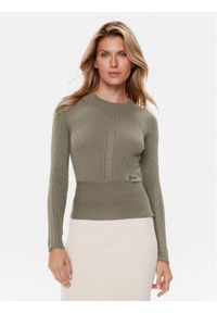 Guess Sweter W3BR41 Z3940 Brązowy Slim Fit. Kolor: brązowy. Materiał: syntetyk #1