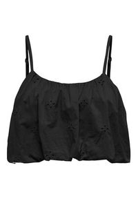 only - ONLY Top Lou 15342566 Czarny Cropped Fit. Kolor: czarny. Materiał: bawełna