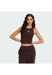 Adidas - adidas Top Essentials KD3821 Brązowy Slim Fit. Kolor: brązowy. Materiał: bawełna #1