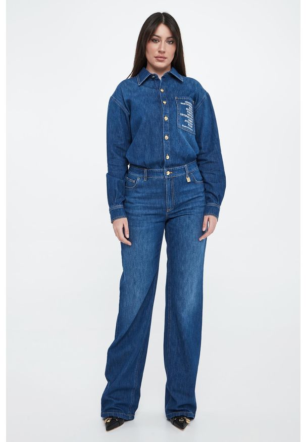 Elisabetta Franchi - Kombinezon damski z denimu ELISABETTA FRANCHI. Materiał: denim
