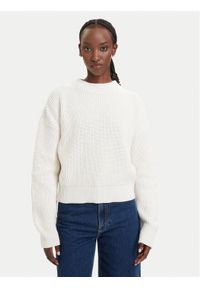 Hugo - HUGO Sweter Slogerya_B 50565449 Kremowy Regular Fit. Kolor: kremowy. Materiał: bawełna #1