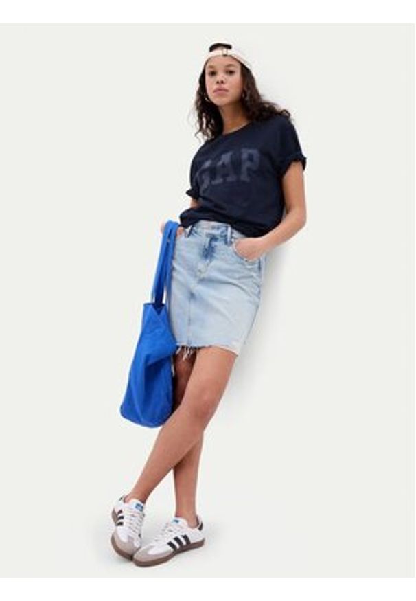 GAP - Gap T-Shirt 663921-03 Granatowy Regular Fit. Kolor: niebieski. Materiał: bawełna