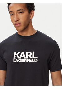 Karl Lagerfeld - KARL LAGERFELD T-Shirt 755780 563235 Granatowy Regular Fit. Typ kołnierza: dekolt w karo. Kolor: niebieski. Materiał: bawełna #3