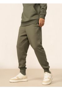 outhorn - Spodnie dresowe męskie - khaki. Kolor: brązowy. Materiał: dresówka