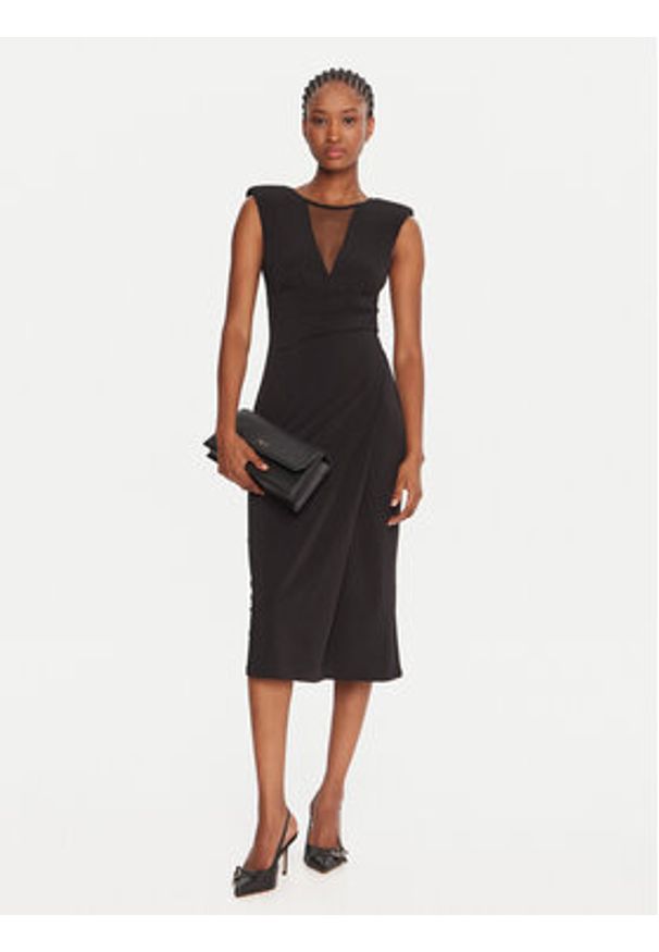 Rinascimento Sukienka koktajlowa CFC0020145002 Czarny Slim Fit. Kolor: czarny. Materiał: syntetyk. Styl: wizytowy