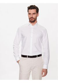 Calvin Klein Koszula K10K111289 Biały Slim Fit. Kolor: biały. Materiał: bawełna #1