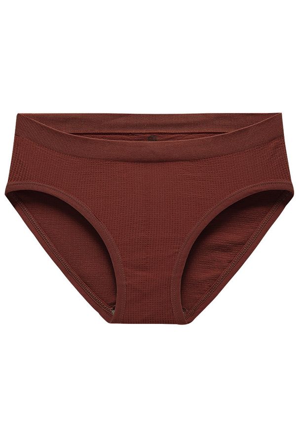 Intica - Figi prążkowane z elastyczną talią Reglindis. Kolor: brązowy. Materiał: prążkowany. Wzór: prążki