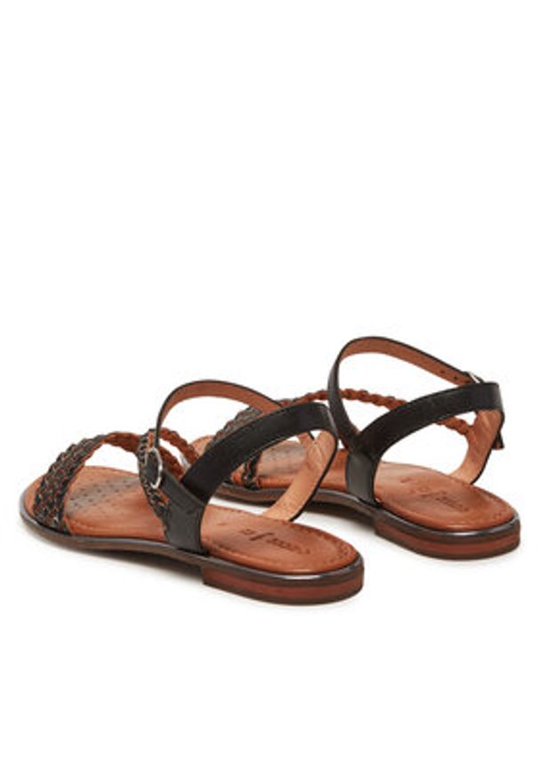 Geox Sandały D Sozy Plus D55DQD 081KY C9B1G Czarny. Kolor: czarny. Materiał: skóra