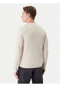 TOMMY HILFIGER - Tommy Hilfiger Sweter MW0MW33132 Beżowy Regular Fit. Kolor: beżowy. Materiał: bawełna #4