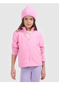 4f - 4F Polar regular bez kaptura dziewczęcy - różowy 134 (8-9 lat). Typ kołnierza: bez kaptura. Kolor: różowy. Materiał: polar. Sezon: lato. Sport: turystyka piesza #1