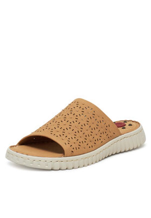 Go Soft Klapki LA3J9143-4 Beżowy. Kolor: beżowy. Materiał: materiał