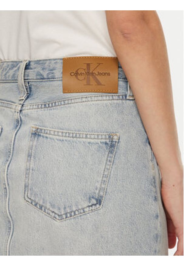 Calvin Klein Jeans Spódnica jeansowa J20J224534 Niebieski Regular Fit. Kolor: niebieski. Materiał: bawełna