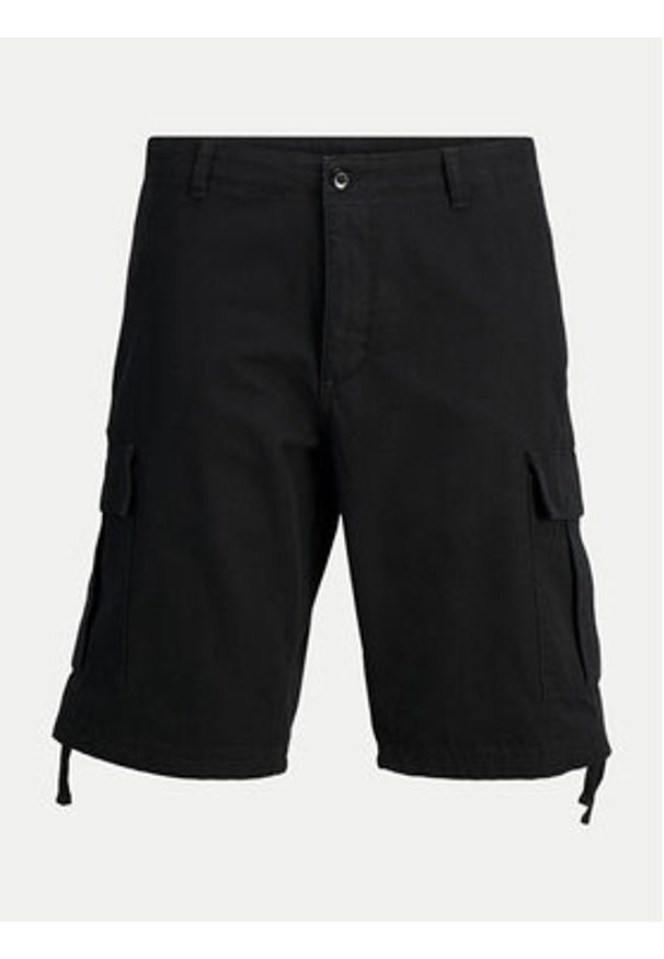 Jack & Jones - Jack&Jones Szorty materiałowe Barkley 12248685 Czarny Regular Fit. Kolor: czarny. Materiał: bawełna