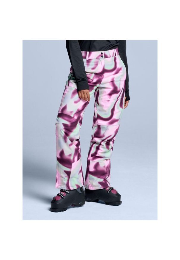 POEDERBAAS - Spodnie narciarskie damskie – Arcty - 2L ocieplana – Różowym, wielokolorowe. Kolor: zielony. Materiał: poliester. Sezon: zima. Sport: narciarstwo
