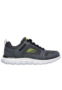skechers - Buty męskie Skechers Track Knockhill 232001CCBK - szare. Okazja: na co dzień. Zapięcie: sznurówki. Kolor: szary. Materiał: guma, skóra. Szerokość cholewki: normalna. Model: Skechers Sport #1