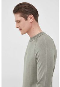 BOSS sweter bawełniany BOSS CASUAL 50465623 męski kolor zielony lekki. Okazja: na co dzień. Kolor: zielony. Materiał: bawełna. Długość rękawa: raglanowy rękaw. Styl: casual #5