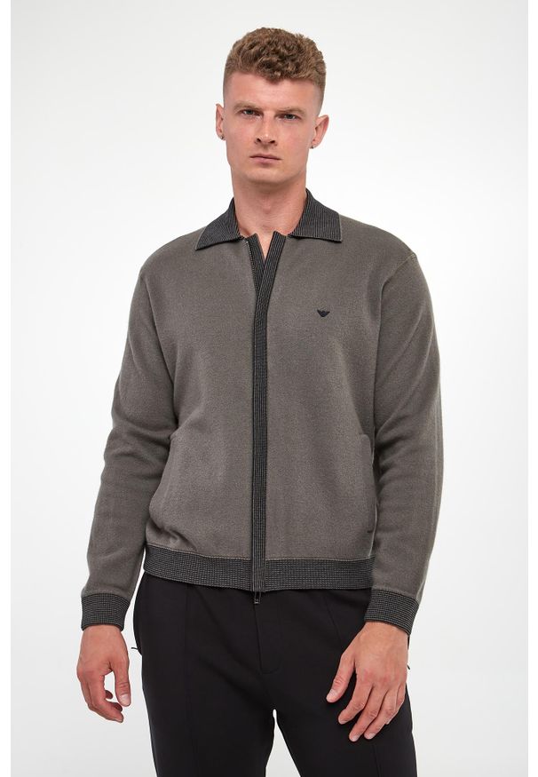 Emporio Armani - Sweter męski wełniany EMPORIO ARMANI. Materiał: wełna