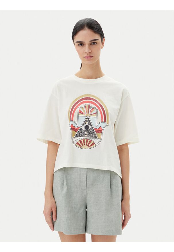 JDY T-Shirt Carla 15341561 Biały Regular Fit. Kolor: biały. Materiał: bawełna