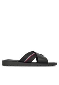 TOMMY HILFIGER - Tommy Hilfiger Klapki FM0FM05415 Czarny. Kolor: czarny. Materiał: skóra