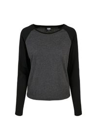 Urban Classics - Damska Kontrastowa Koszulka Z Długim Rękawem Z Raglanem. Kolor: szary, czarny, brązowy, wielokolorowy. Długość rękawa: długi rękaw. Długość: długie. Sport: turystyka piesza #1