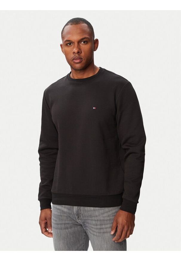 TOMMY HILFIGER - Tommy Hilfiger Sweter Essential MW0MW37241 Czarny Regular Fit. Kolor: czarny. Materiał: bawełna
