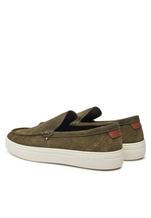 TOMMY HILFIGER - Tommy Hilfiger Mokasyny FM0FM05354 Zielony. Kolor: zielony. Materiał: skóra, zamsz