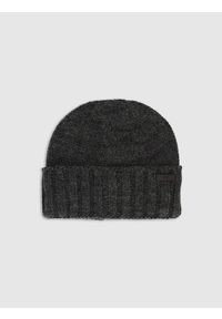 4f - 4F Czapka zimowa z dodatkiem wełny męska - czarna M. Kolor: czarny. Materiał: wełna. Sezon: zima. Styl: casual, klasyczny