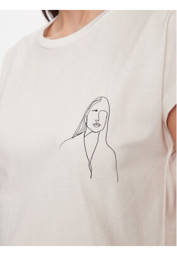 Vero Moda T-Shirt 10298088 Biały Box Fit. Kolor: biały. Materiał: bawełna