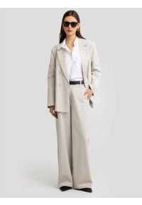 Big-Star - Spodnie damskie wide z dodatkiem lnu beżowe Maryliana 800. Okazja: na co dzień. Stan: podwyższony. Kolor: beżowy. Materiał: len. Styl: casual, klasyczny, retro, elegancki #6