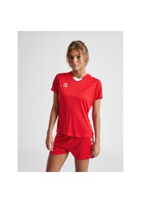 Damski poliestrowy dżersej Hummel Hmlcore XK. Kolor: czerwony, różowy, wielokolorowy. Materiał: jersey, poliester. Długość rękawa: krótki rękaw. Długość: krótkie. Sport: piłka ręczna #1