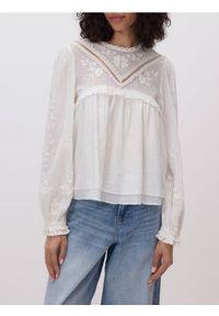 Reserved - Bawełniana bluzka z haftem - złamana biel. Materiał: bawełna. Wzór: haft #1
