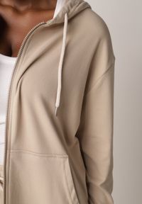 Born2be - Beżowy Komplet Dresowy Zasuwana Bluza z Kapturem i Spodnie Typu Jogger Nedisare. Kolor: beżowy. Materiał: dresówka #3