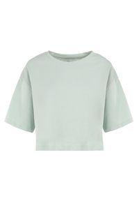 Born2be - Miętowy T-shirt Rheniala. Okazja: na co dzień. Kolor: miętowy. Materiał: bawełna, materiał. Długość rękawa: krótki rękaw. Długość: krótkie. Wzór: gładki. Sezon: lato. Styl: casual