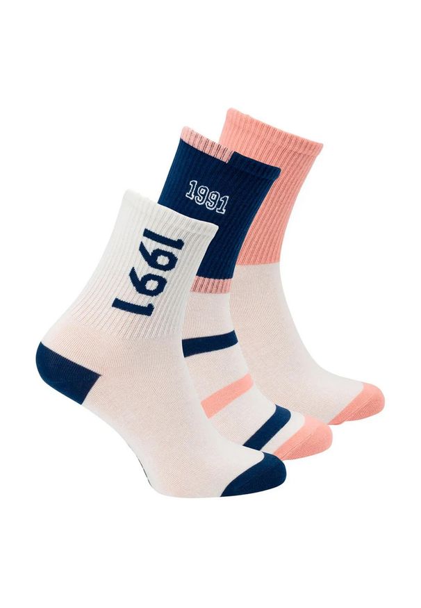 Iguana - Skarpetki Męskie Ignini 3pak. Kolor: różowy, niebieski, wielokolorowy, biały. Sport: turystyka piesza