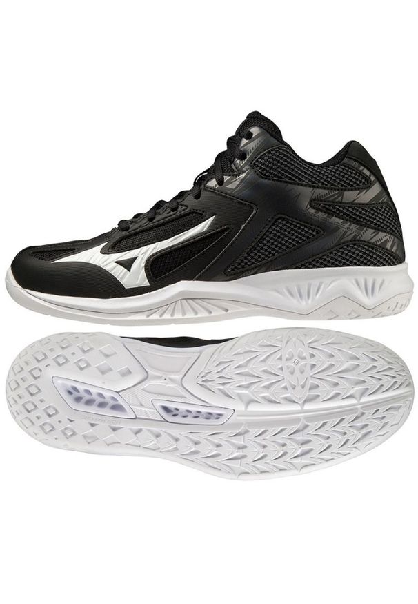 Buty do siatkówki Mizuno Thunder Blade 3 Mid M V1GA217501 czarne czarne. Zapięcie: sznurówki. Kolor: czarny. Materiał: syntetyk, guma. Sport: siatkówka