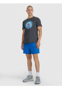 4f - 4F T-shirt regular z nadrukiem męski - szary XL. Okazja: na co dzień. Kolor: szary. Materiał: jersey, materiał, bawełna. Długość rękawa: krótki rękaw. Długość: krótkie. Wzór: nadruk. Styl: casual, sportowy, klasyczny, wakacyjny