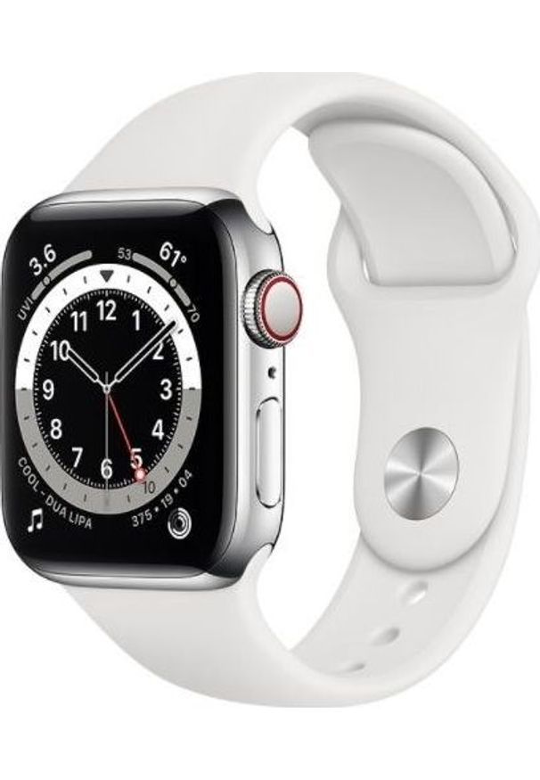 APPLE - Smartwatch Apple Watch Series 6 GPS + Cellular 44mm Silver Steel White Sport Biały (M09D3WB/A). Rodzaj zegarka: smartwatch. Kolor: biały. Styl: sportowy