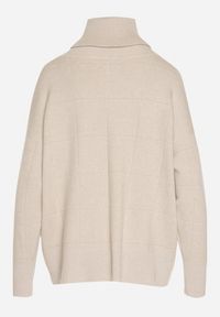 Born2be - Beżowy Golf w Klasycznym Stylu Linagela. Typ kołnierza: golf. Kolor: beżowy. Materiał: jeans. Styl: klasyczny #5