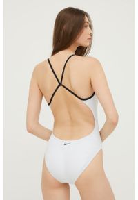 Nike jednoczęściowy strój kąpielowy Cutout kolor biały miękka miseczka. Kolor: biały. Materiał: poliester, skóra #3