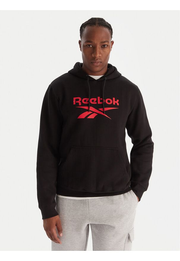 Reebok Bluza RK25152CCM Czarny Regular Fit. Kolor: czarny. Materiał: syntetyk