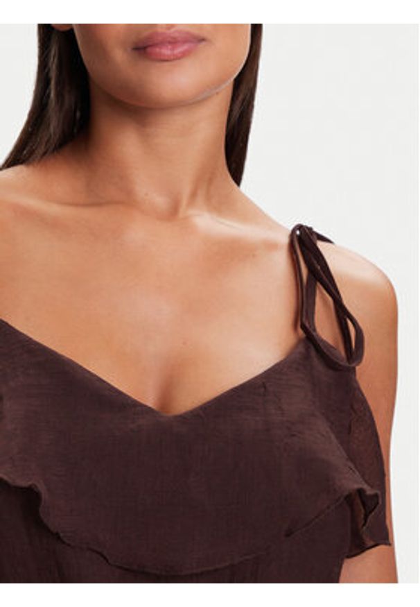 Vero Moda Sukienka koktajlowa Sabrina 10344471 Brązowy Regular Fit. Kolor: brązowy. Materiał: syntetyk. Styl: wizytowy