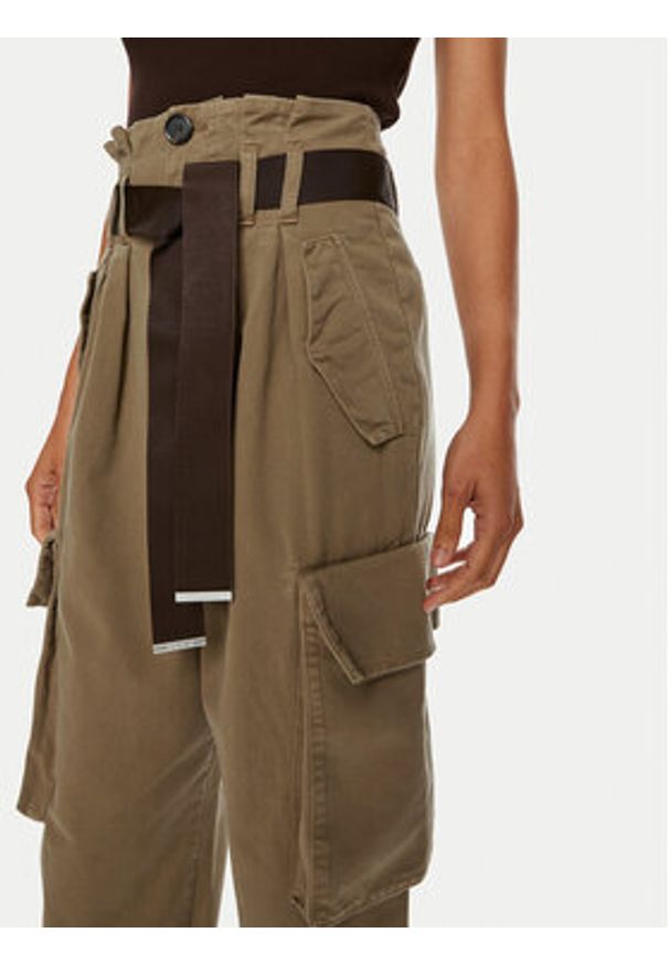 Pinko Spodnie cargo Ronfare 101840 A21C Khaki Regular Fit. Kolor: brązowy. Materiał: bawełna