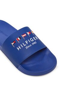 TOMMY HILFIGER - Tommy Hilfiger Klapki Flags Pool Slide FM0FM05431 Niebieski. Kolor: niebieski. Materiał: skóra